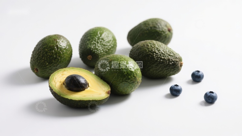 高清大图下载【趣麦麦图】新鲜牛油果与蓝莓的组合