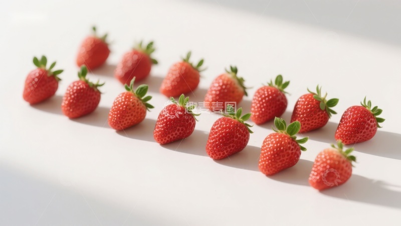 高清大图下载【趣麦麦图】排列整齐的鲜红草莓