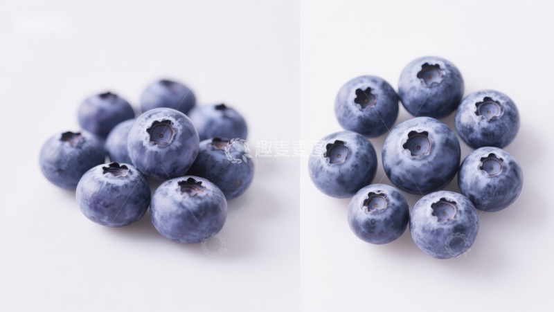 高清大图下载【趣麦麦图】新鲜蓝莓特写对比图