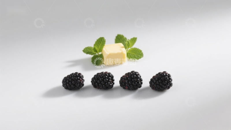 高清大图下载【趣麦麦图】黑莓与黄油配薄荷叶