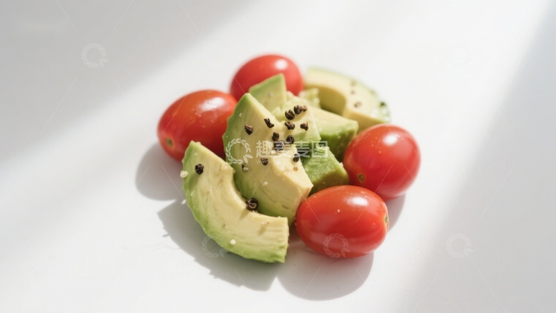 高清大图下载【趣麦麦图】新鲜牛油果与樱桃番茄的组合
