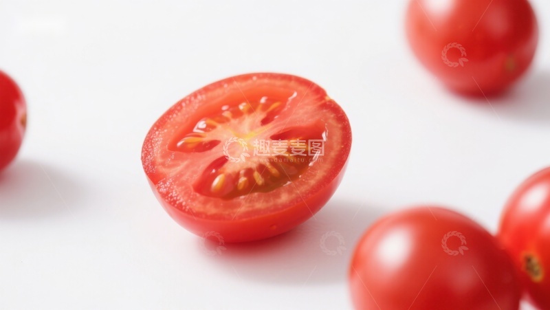 高清大图下载【趣麦麦图】新鲜番茄切片特写