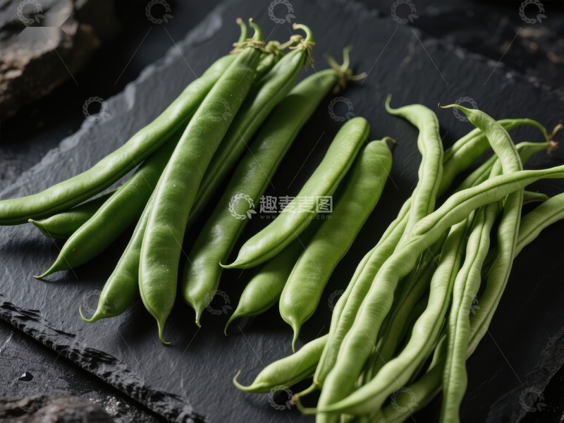 高清大图下载【趣麦麦图】新鲜四季豆整齐排列