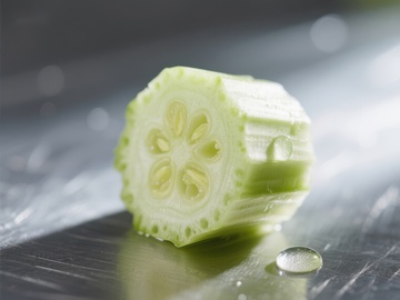 苦瓜切片，清新绿色纹理