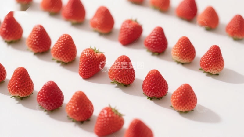 高清大图下载【趣麦麦图】整齐排列的鲜红草莓