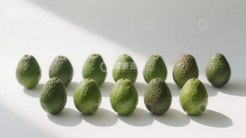 高清大图下载【趣麦麦图】排列整齐的青色果实