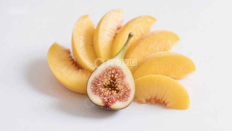 高清大图下载【趣麦麦图】切片无花果与桃子的组合