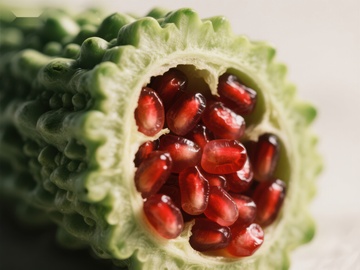 苦瓜内藏石榴籽的奇妙组合