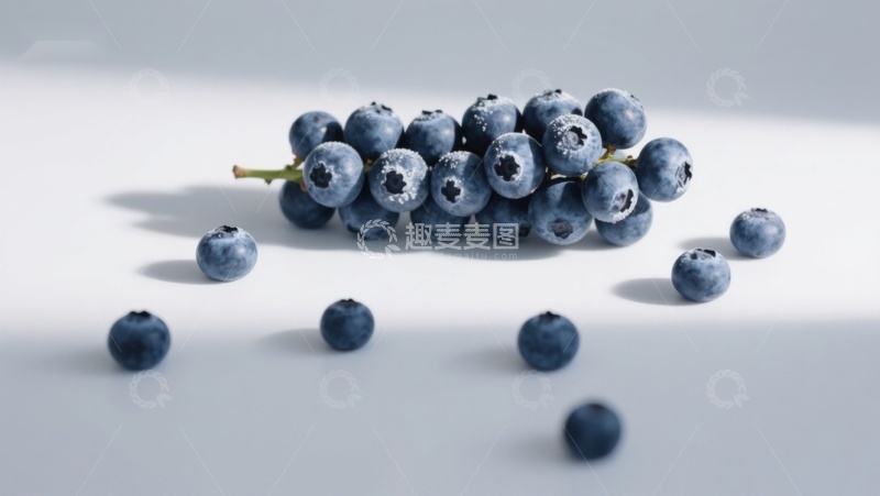 高清大图下载【趣麦麦图】新鲜蓝莓静物特写