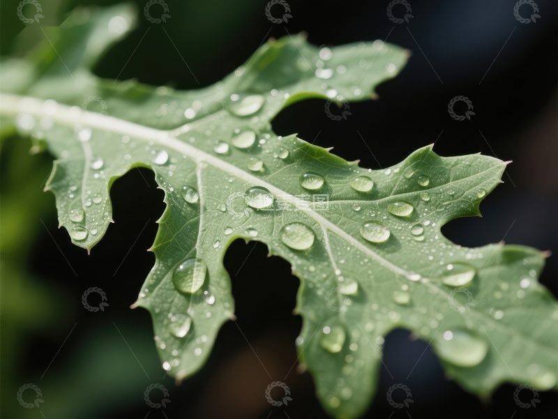 高清大图下载【趣麦麦图】绿叶上的晶莹水珠