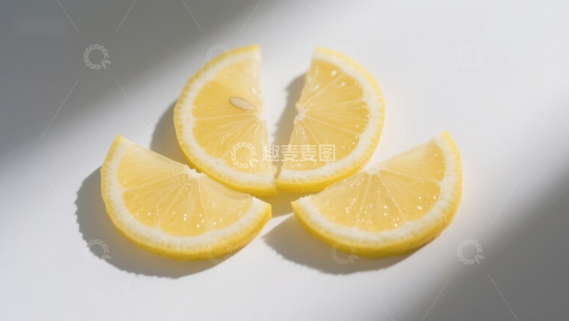 高清大图下载【趣麦麦图】新鲜柠檬切片在阳光下的特写