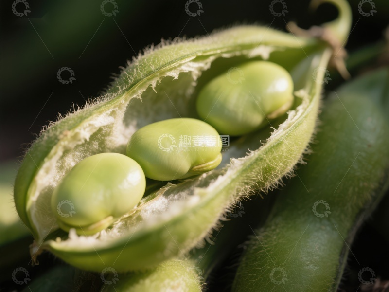 高清大图下载【趣麦麦图】新鲜蚕豆荚特写