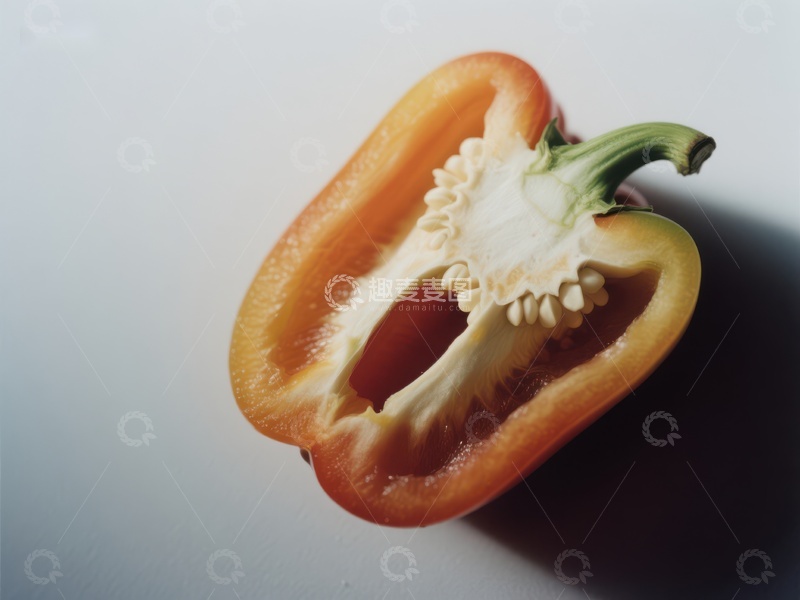 高清大图下载【趣麦麦图】切开的橙色甜椒