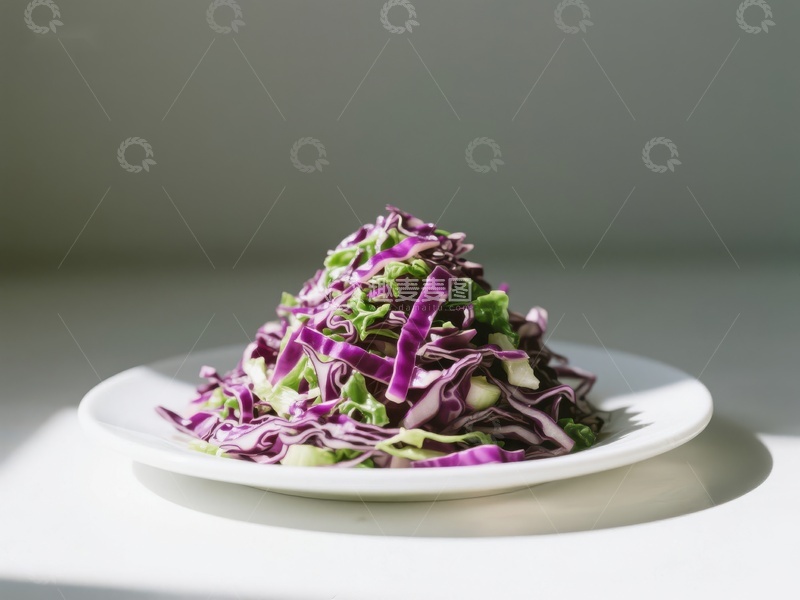 高清大图下载【趣麦麦图】紫甘蓝与绿叶沙拉