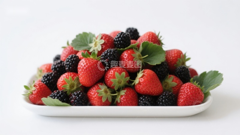 高清大图下载【趣麦麦图】新鲜草莓与黑莓的诱人组合