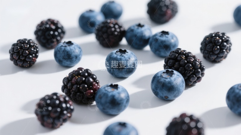 高清大图下载【趣麦麦图】蓝莓与黑莓的清新排列