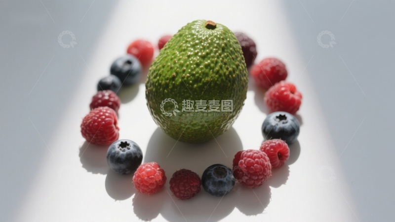 高清大图下载【趣麦麦图】牛油果与浆果的色彩组合