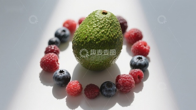 牛油果与浆果的色彩组合