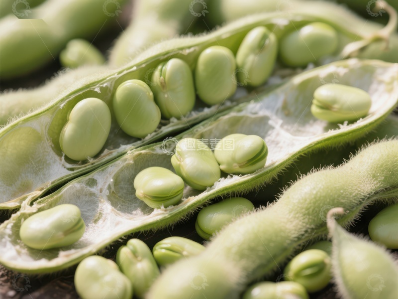 高清大图下载【趣麦麦图】新鲜蚕豆荚特写