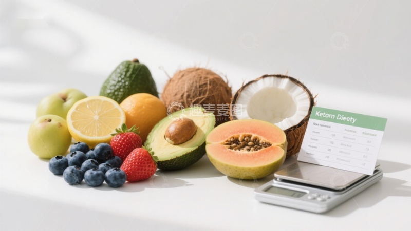 高清大图下载【趣麦麦图】健康饮食：水果与营养秤