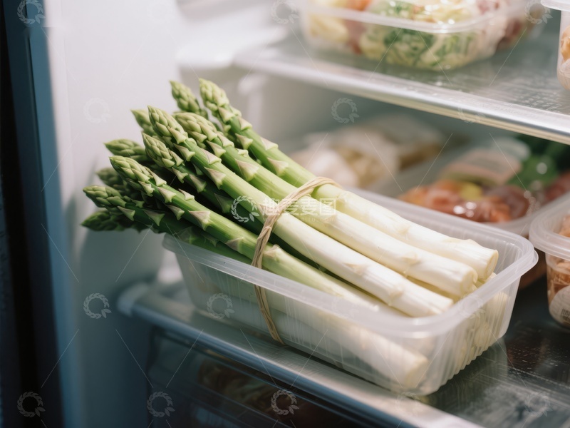 高清大图下载【趣麦麦图】冰箱中的新鲜芦笋