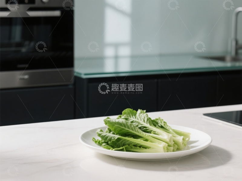 高清大图下载【趣麦麦图】厨房台面上的青菜