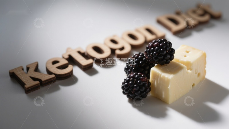 高清大图下载【趣麦麦图】-生酮饮食：黑莓与奶酪的健康选择