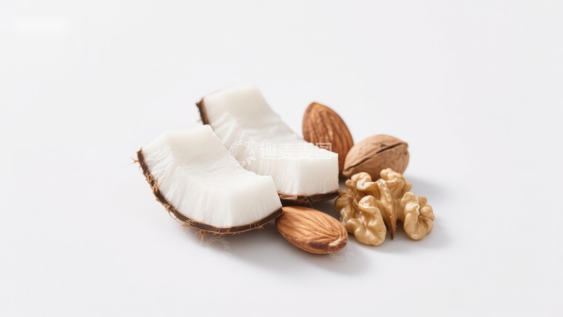 高清大图下载【趣麦麦图】椰子块与坚果组合