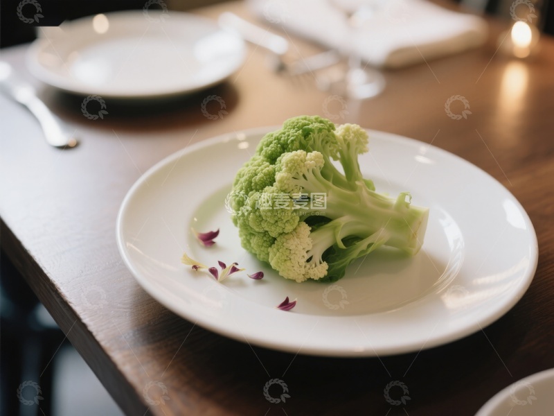 高清大图下载【趣麦麦图】盘中的新鲜花椰菜