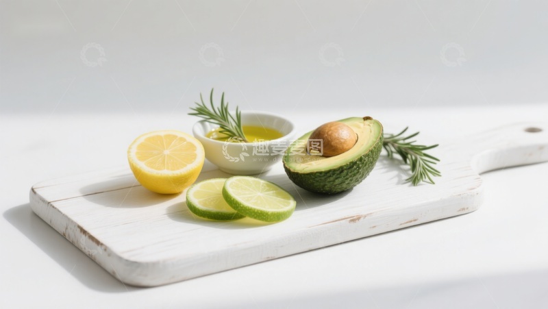 高清大图下载【趣麦麦图】柠檬青柠牛油果与迷迭香的清新组合
