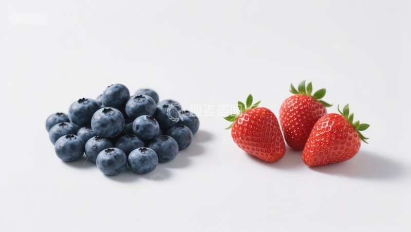 高清大图下载【趣麦麦图】蓝莓与草莓的清新对比