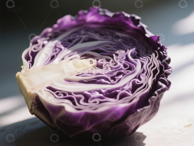 高清大图下载【趣麦麦图】切开的紫甘蓝特写