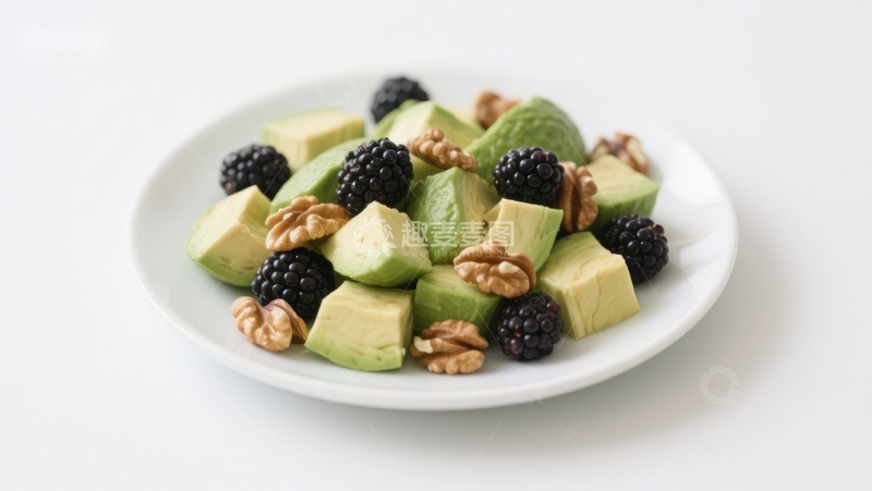 高清大图下载【趣麦麦图】牛油果黑莓核桃沙拉