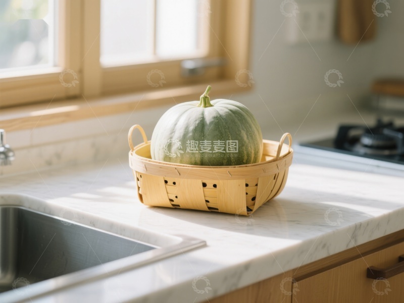 高清大图下载【趣麦麦图】厨房台面上的南瓜
