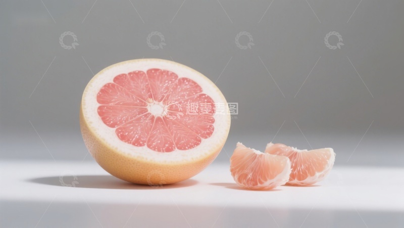 高清大图下载【趣麦麦图】切开的葡萄柚与果肉