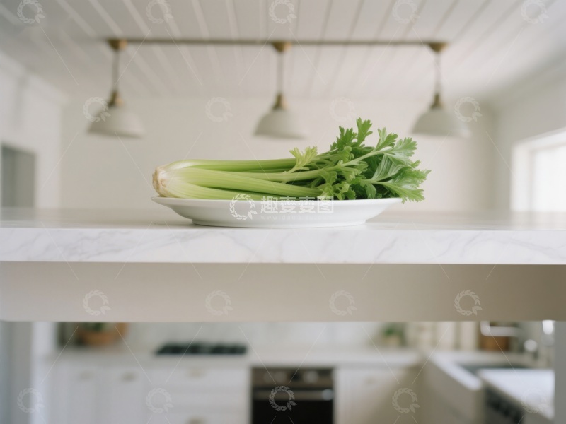 高清大图下载【趣麦麦图】厨房台面上的芹菜