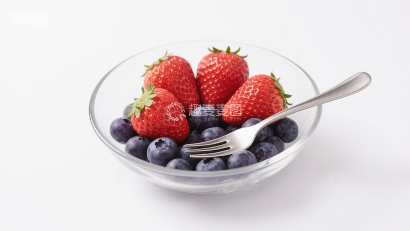 高清大图下载【趣麦麦图】草莓蓝莓水果碗