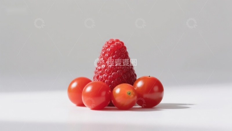 高清大图下载【趣麦麦图】红莓与樱桃番茄的静物组合