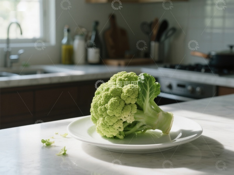 高清大图下载【趣麦麦图】厨房台面上的西兰花