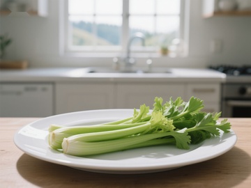 厨房窗边的芹菜