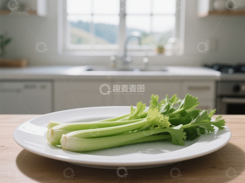 高清大图下载【趣麦麦图】厨房窗边的芹菜