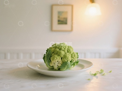 盘中的绿色花椰菜