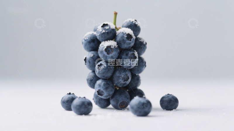 高清大图下载【趣麦麦图】新鲜蓝莓簇特写
