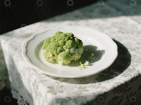 盘中新鲜西兰花