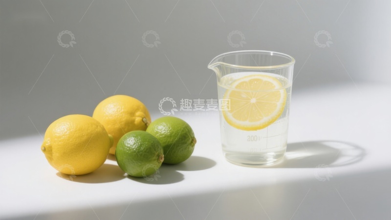 高清大图下载【趣麦麦图】柠檬青柠与一杯柠檬水