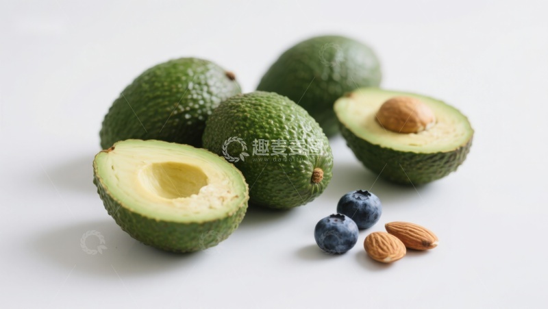 高清大图下载【趣麦麦图】新鲜牛油果与蓝莓杏仁组合