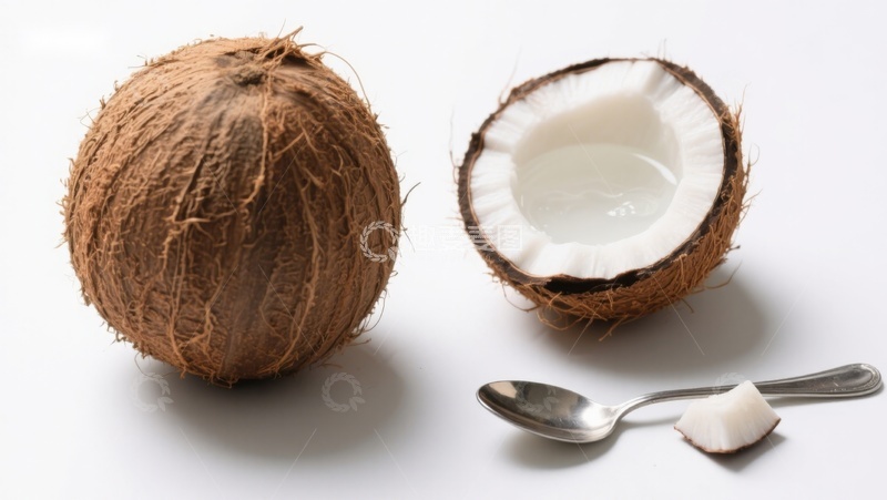 高清大图下载【趣麦麦图】椰子与椰肉，清新自然
