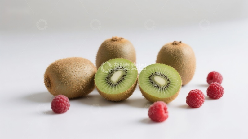 高清大图下载【趣麦麦图】新鲜猕猴桃与覆盆子的组合