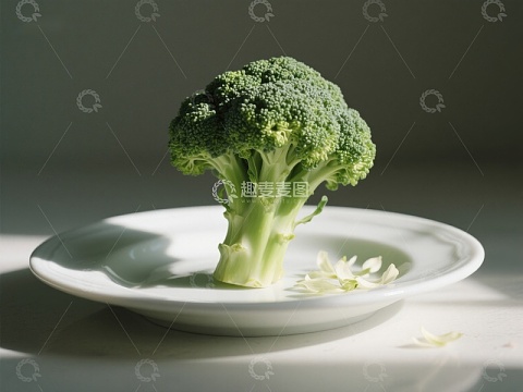 盘中的新鲜西兰花