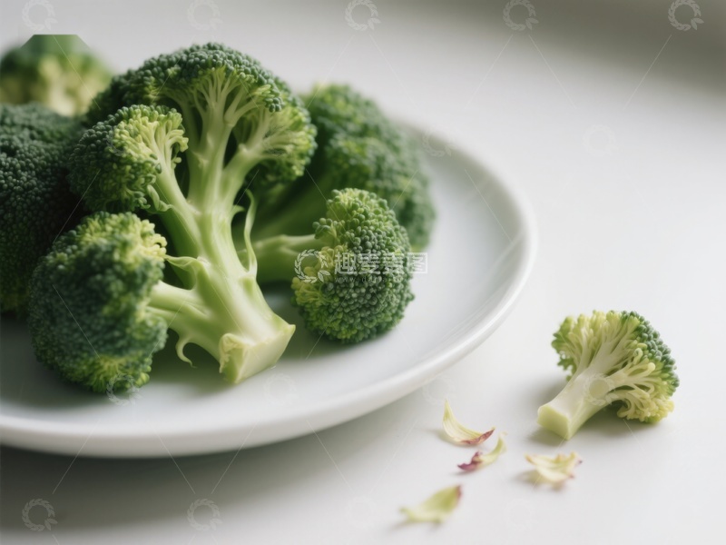 高清大图下载【趣麦麦图】新鲜西兰花静置盘中